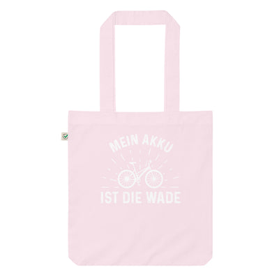 Mein Akku Ist Die Wade - Organic Einkaufstasche fahrrad Candy Pink