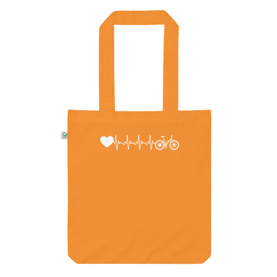 Herzschlag Herz Und Fahrrad - Organic Einkaufstasche fahrrad Cinnamon