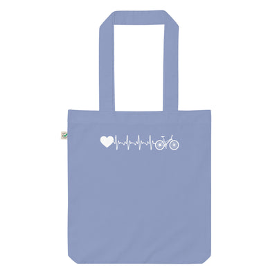 Herzschlag Herz Und Fahrrad - Organic Einkaufstasche fahrrad Light Denim