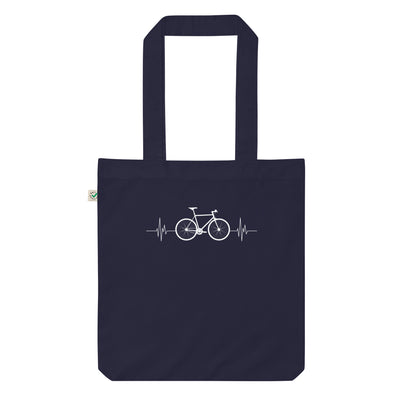 Fahrrad Herzschlag - Organic Einkaufstasche fahrrad mountainbike Navy