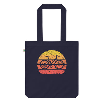 Vintage Sun and Cycling - Organic Einkaufstasche fahrrad Navy