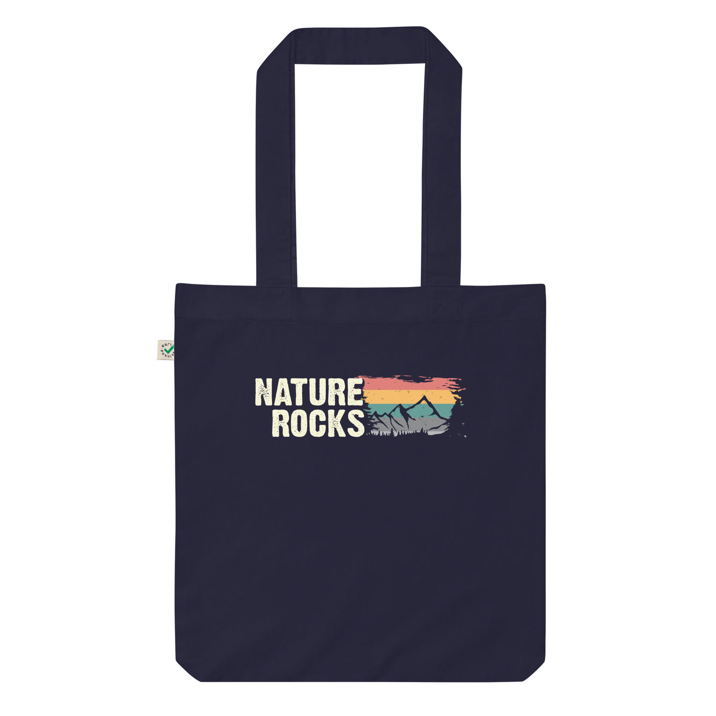 Nature Rocks - Organic Einkaufstasche berge camping wandern Navy