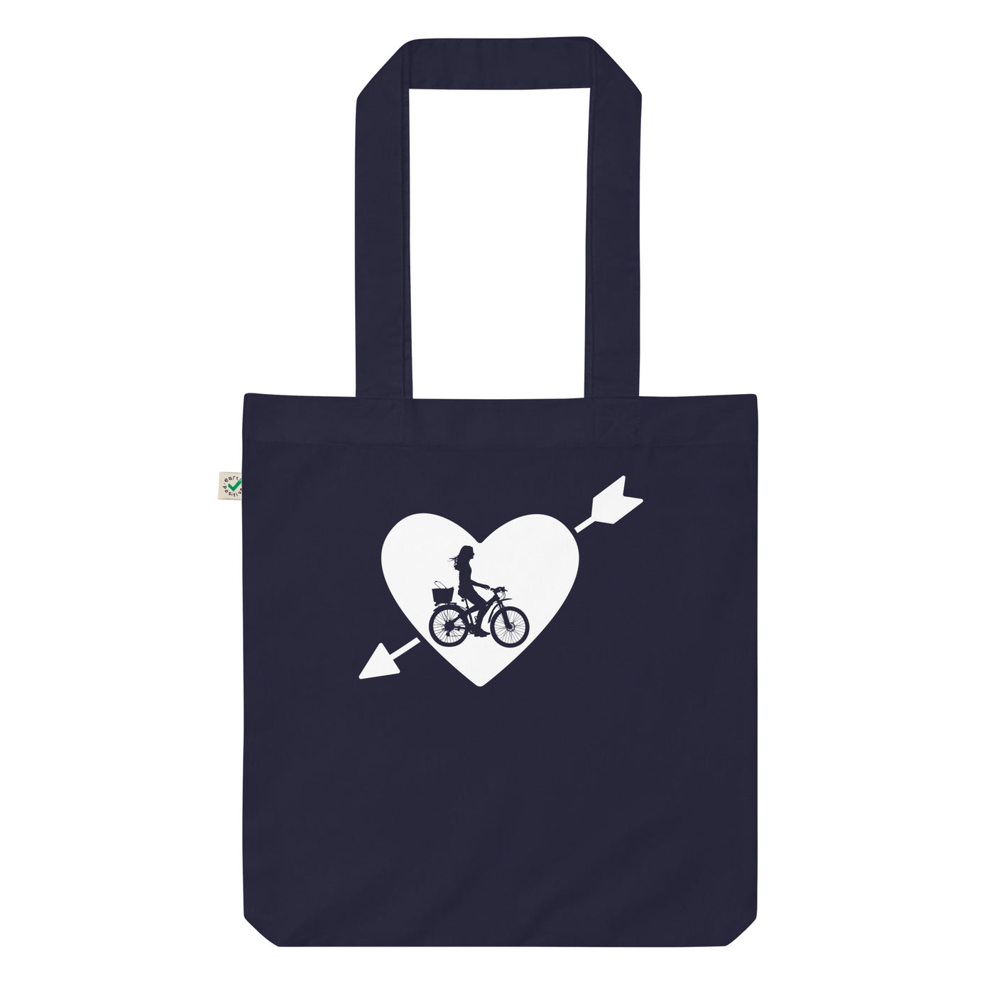 Herz, Pfeil Und Radfahren 2 - Organic Einkaufstasche fahrrad Navy