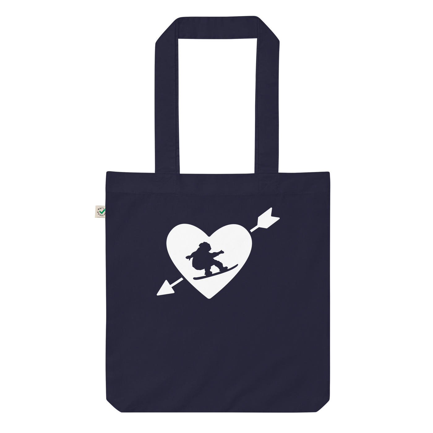 Arrow Heart Und Snowboarden - Organic Einkaufstasche snowboarden Navy