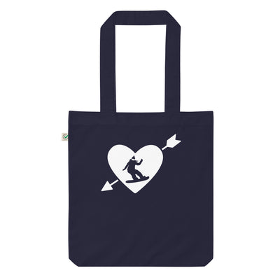 Arrow Heart Und Snowboarden 1 - Organic Einkaufstasche snowboarden Navy