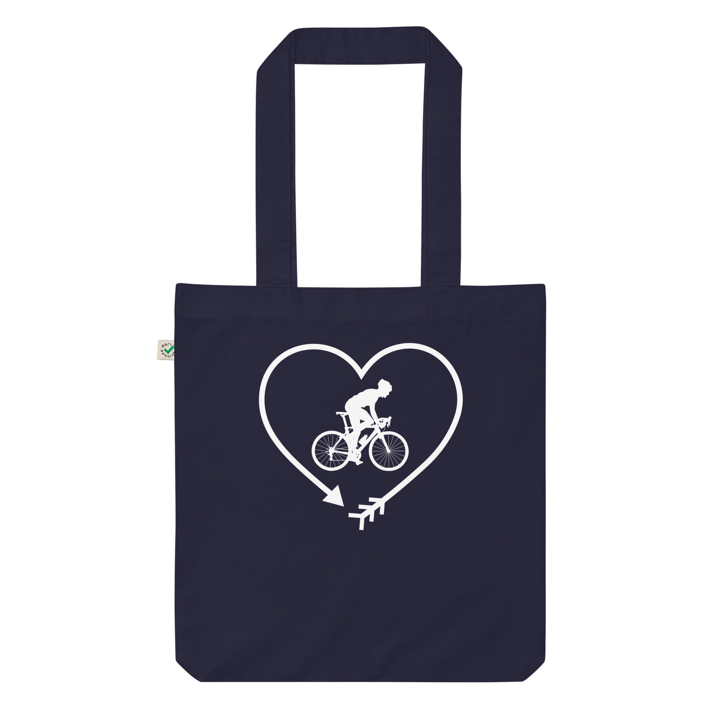 Pfeil, Herz Und Radfahren 1 - Organic Einkaufstasche fahrrad Navy