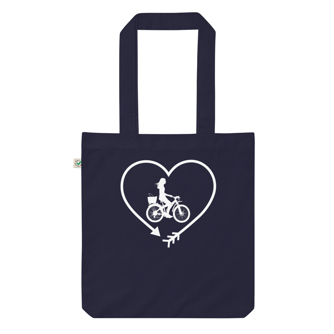 Pfeil, Herz Und Radfahren 2 - Organic Einkaufstasche fahrrad Navy