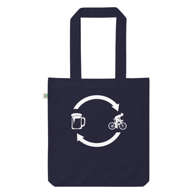 Bier, Ladende Pfeile Und Radfahren 1 - Organic Einkaufstasche fahrrad Navy