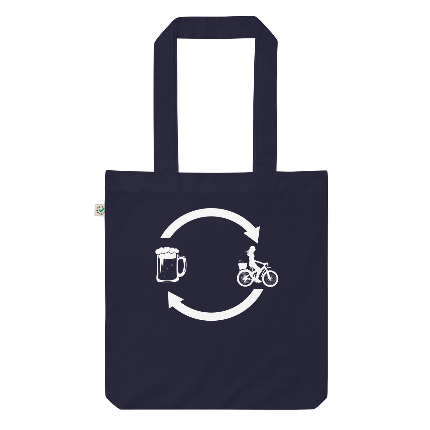 Bier, Ladende Pfeile Und Radfahren 2 - Organic Einkaufstasche fahrrad Navy
