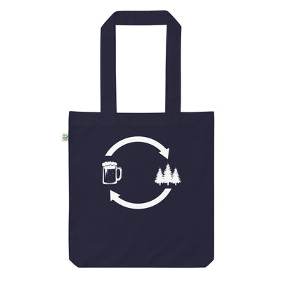 Bier, Pfeile Laden Und Baum - Organic Einkaufstasche camping Navy