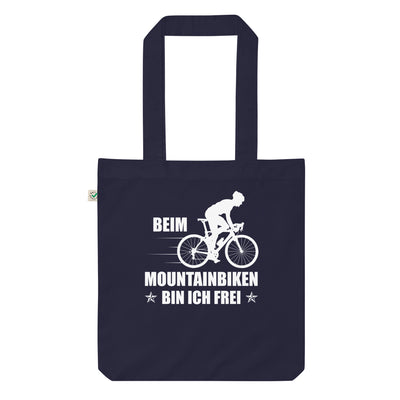 Beim Mountainbiken Bin Ich Frei 2 - Organic Einkaufstasche fahrrad Navy