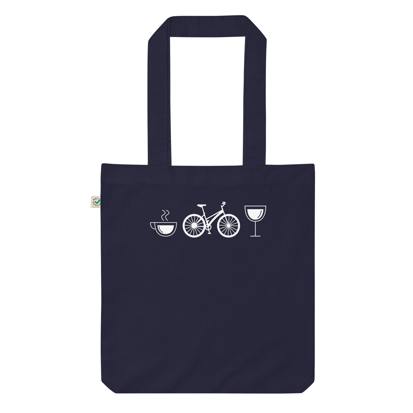 Kaffee, Wein Und Fahrrad - Organic Einkaufstasche fahrrad Navy