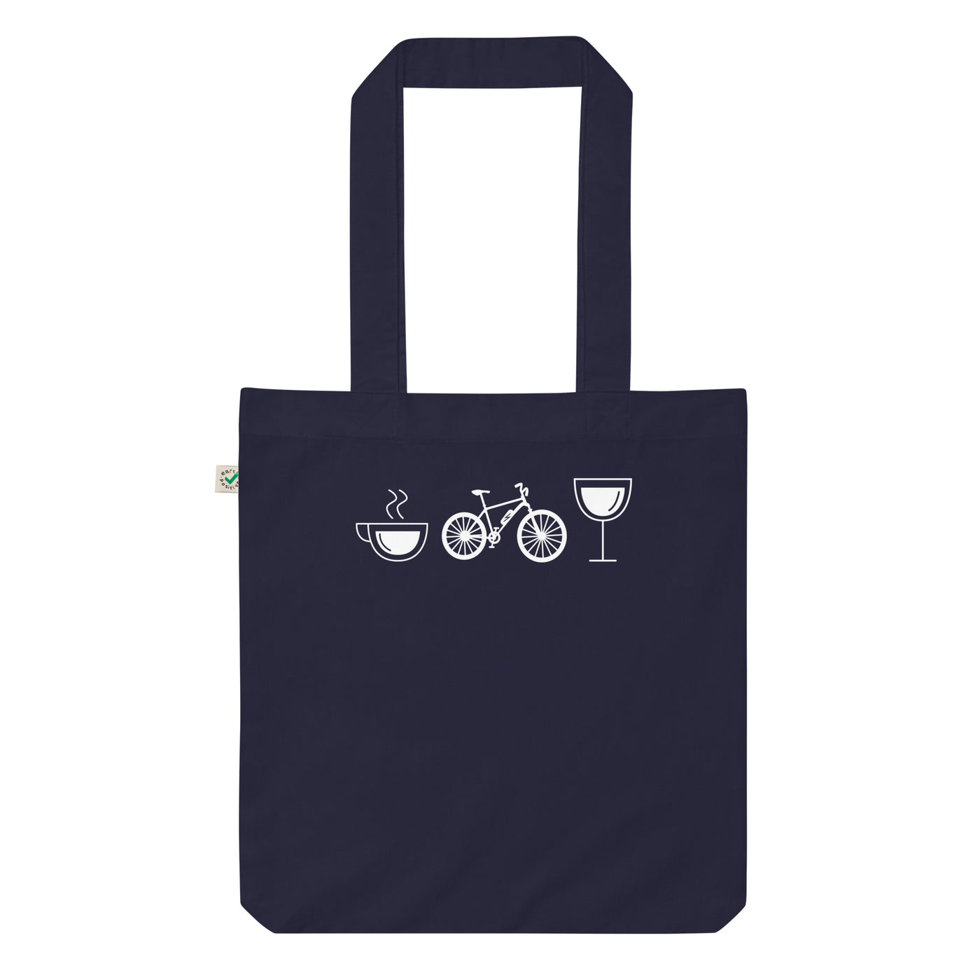 Kaffee, Wein Und E-Bike - Organic Einkaufstasche e-bike Navy