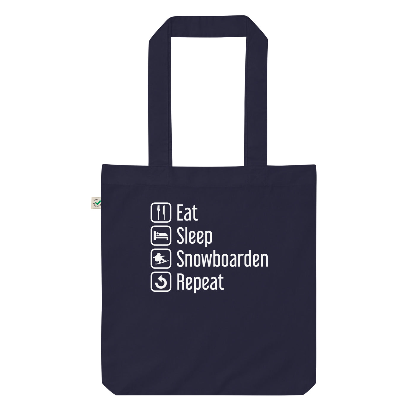 Eat Sleep Snowboarden Repeat - Organic Einkaufstasche snowboarden Navy