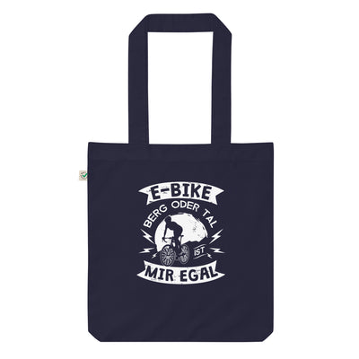 E-Bike - Berg Oder Tal, Mir Egal - Organic Einkaufstasche e-bike Navy