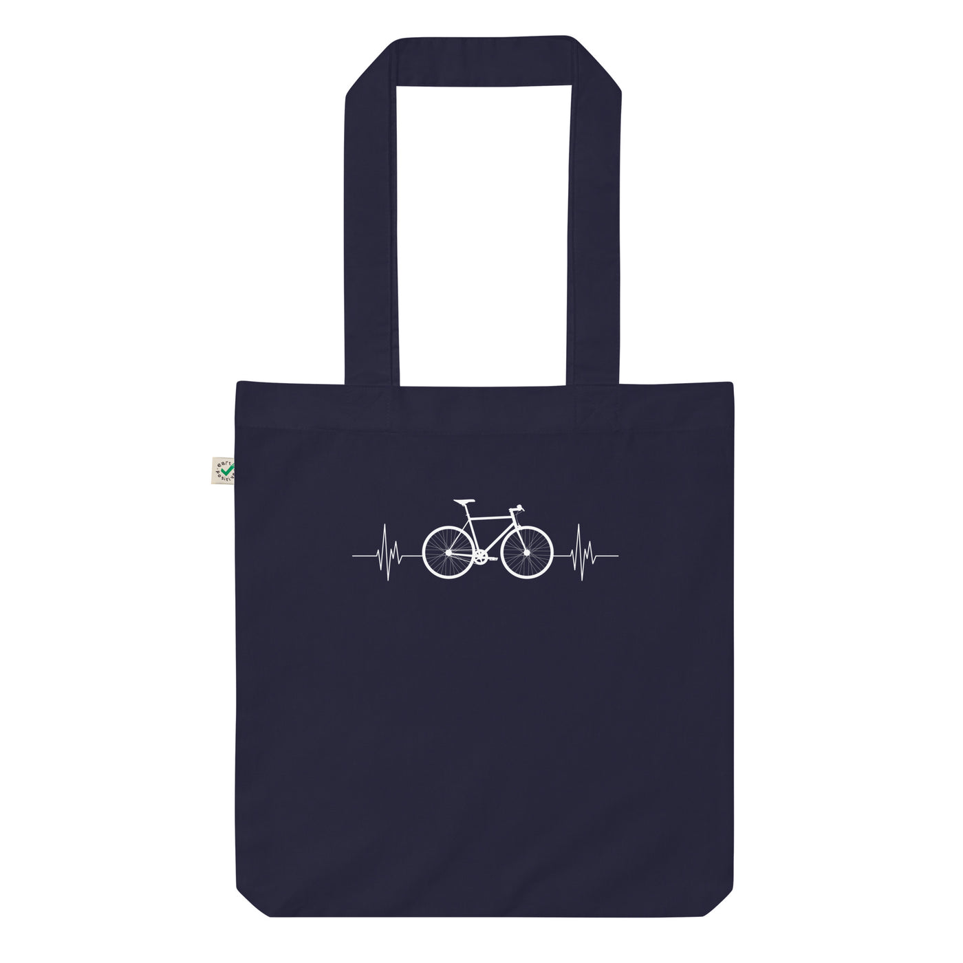 Fahrrad Herzschlag - Organic Einkaufstasche fahrrad Navy