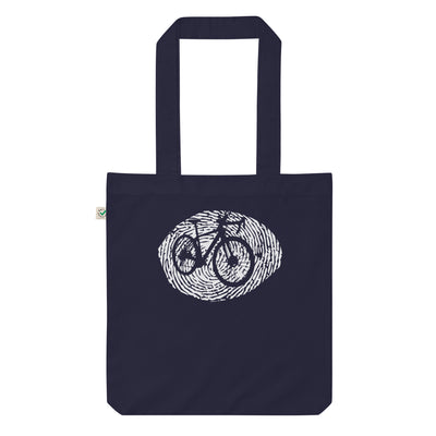 Fingerabdruck - Radfahren - Organic Einkaufstasche fahrrad Navy