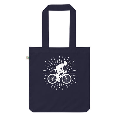 Feuerwerk Und Radfahren 1 - Organic Einkaufstasche fahrrad Navy