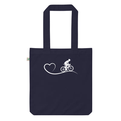 Herz 1 Und Radfahren - Organic Einkaufstasche fahrrad