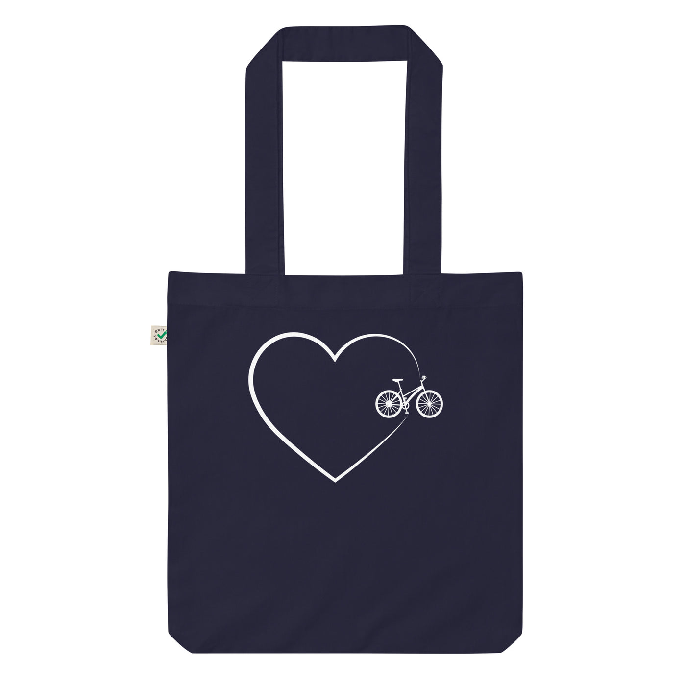 Herz 2 Und Fahrrad - Organic Einkaufstasche fahrrad Navy