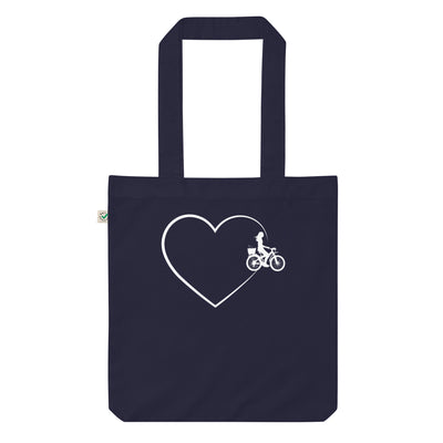 Herz 2 Und Radfahren - Organic Einkaufstasche fahrrad Navy