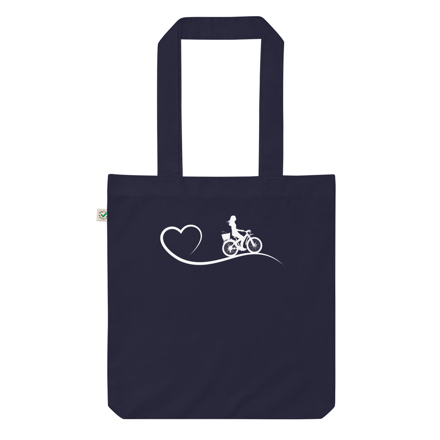 Herz Und Radfahren - Organic Einkaufstasche fahrrad Navy