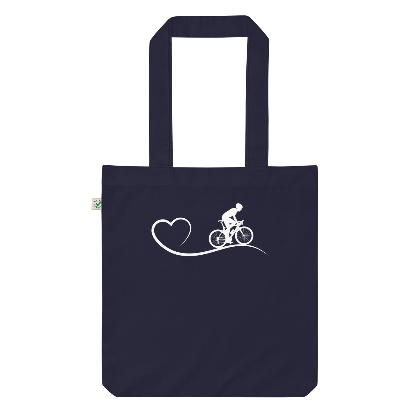Herz Und Radfahrer - Organic Einkaufstasche fahrrad Navy