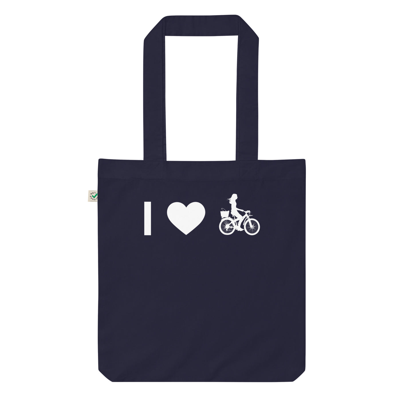 Herz Und Female Cycling - Organic Einkaufstasche fahrrad Navy