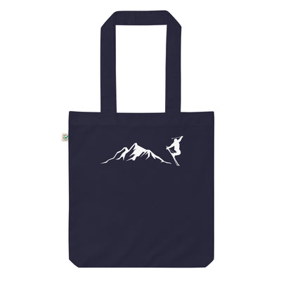 Berg - Skifahren - (14) - Organic Einkaufstasche klettern ski Navy