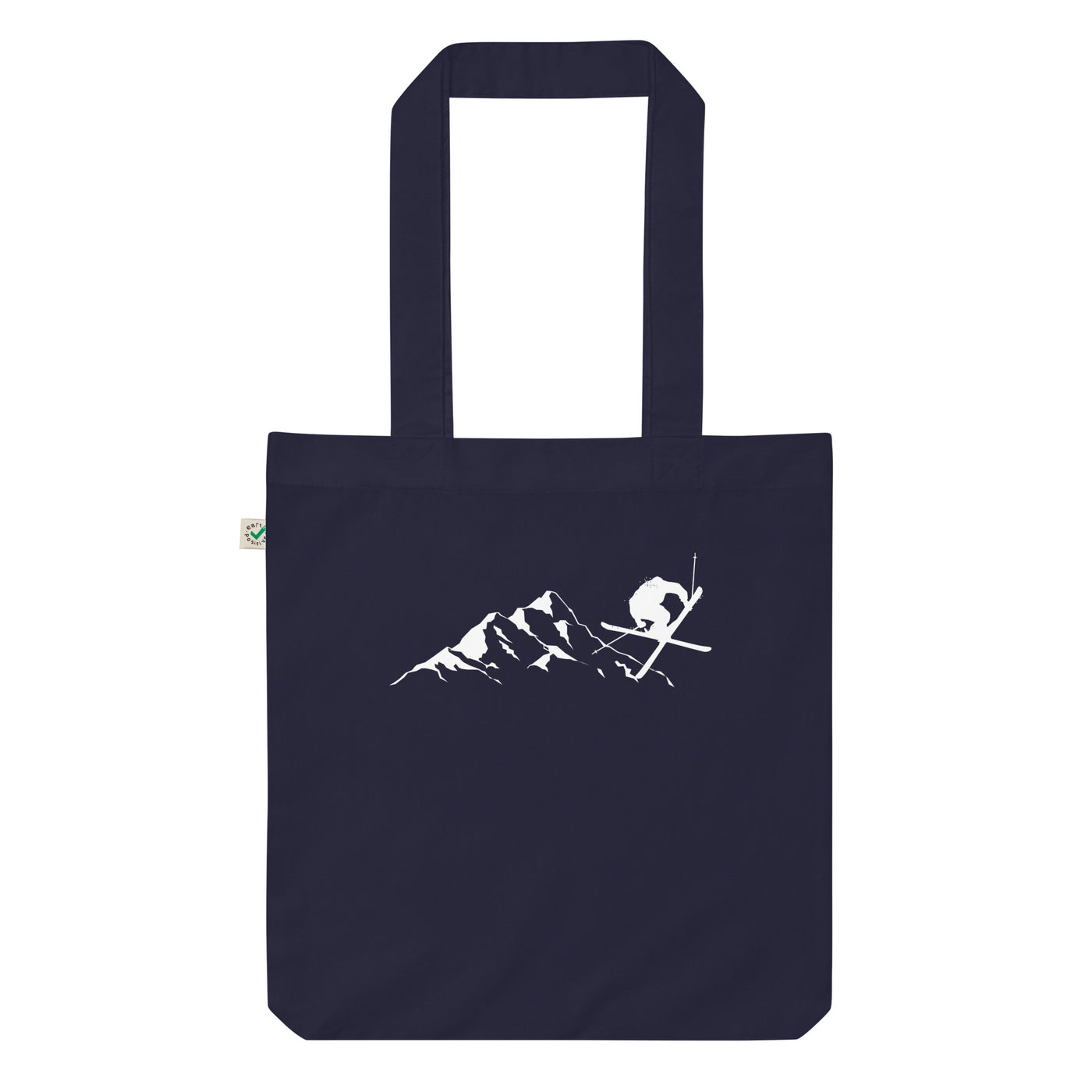 Berg - Skifahren - (15) - Organic Einkaufstasche klettern ski Navy