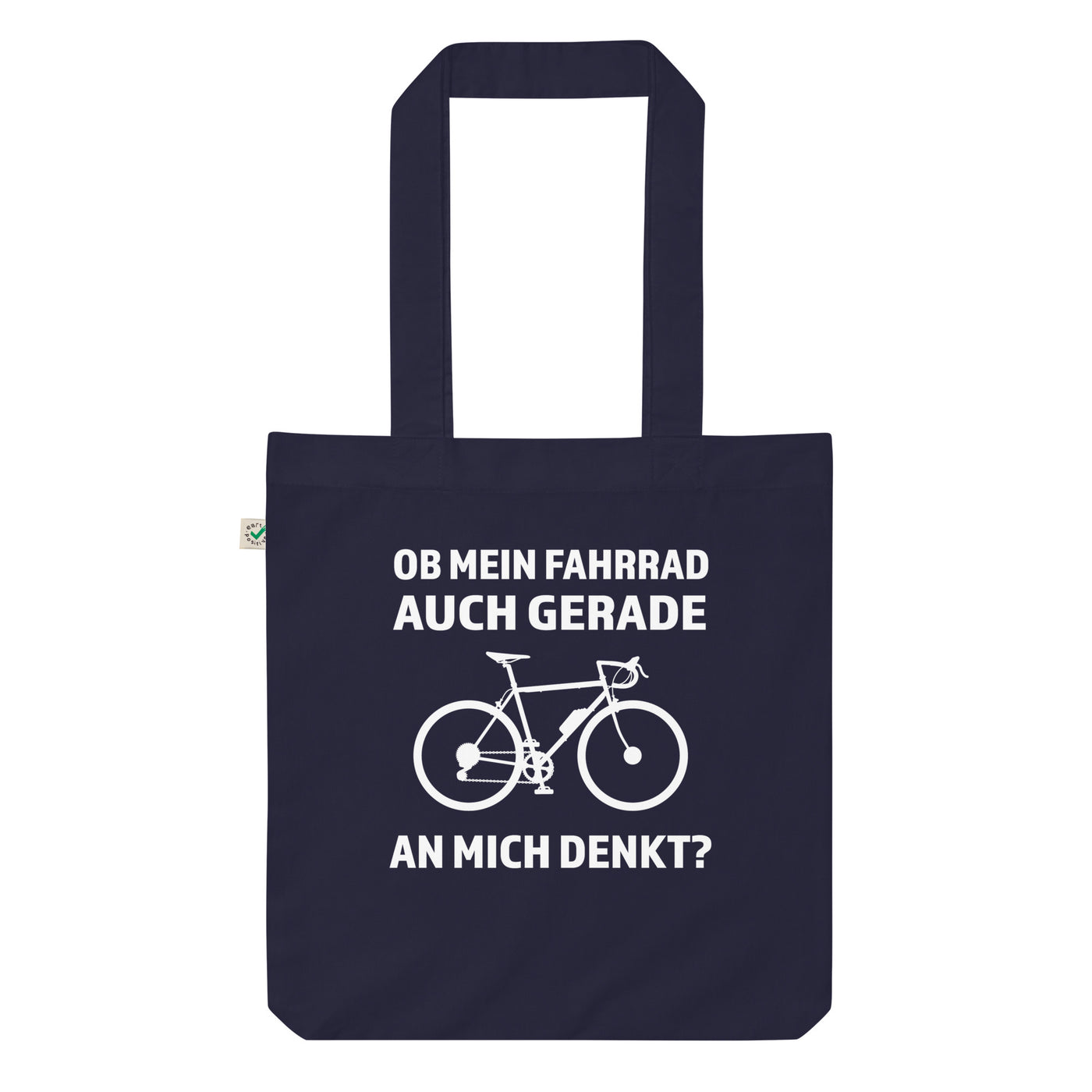 Ob Mein Fahrrad Gerade An Mich Denkt - Organic Einkaufstasche fahrrad Navy