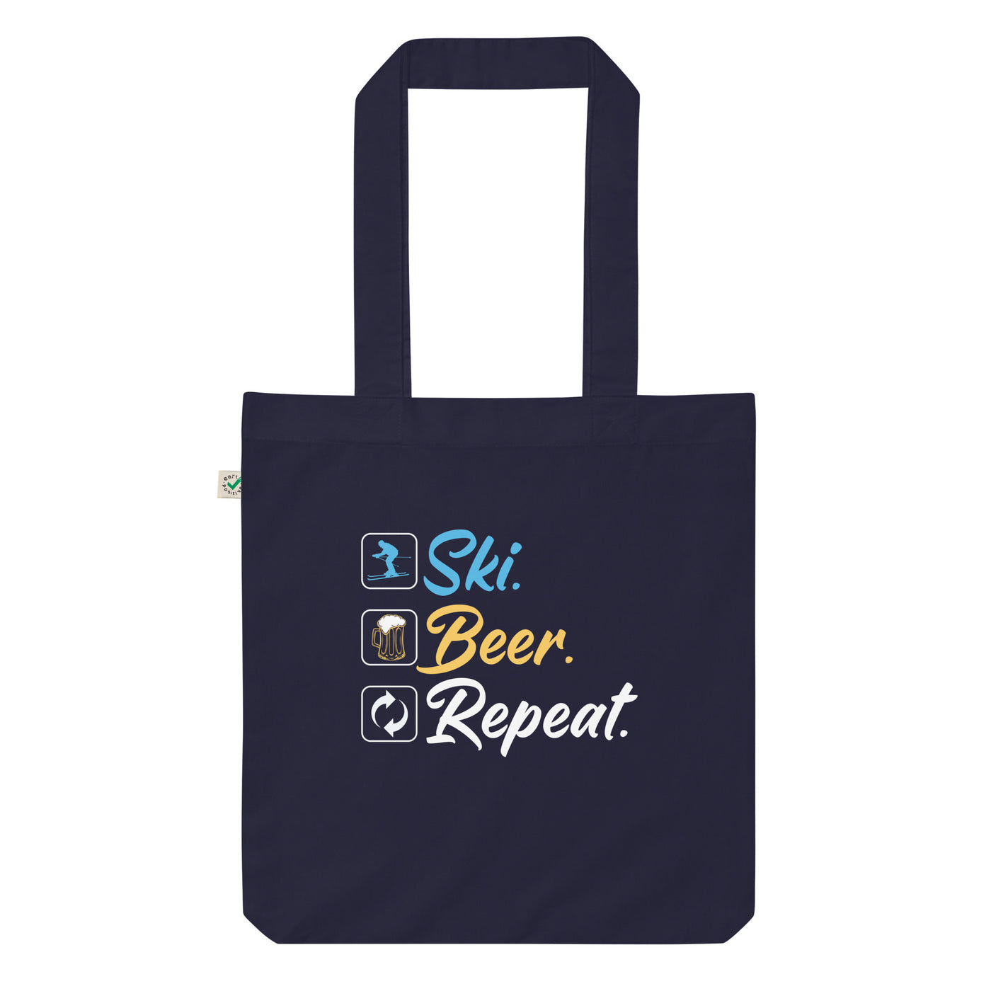Ski. Beer. Repeat. - (S.K) - Organic Einkaufstasche klettern Navy