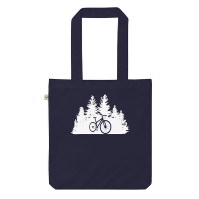 Bäume - Radfahren - Organic Einkaufstasche fahrrad Navy