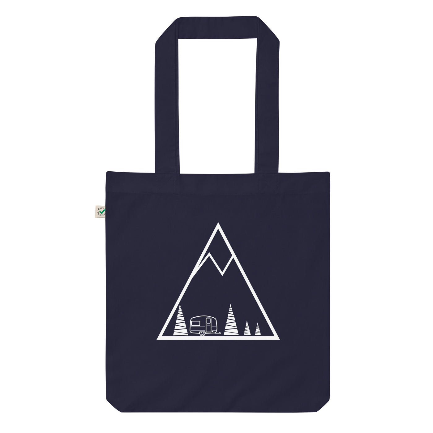 Dreieck - Wohnwagen - Organic Einkaufstasche camping Navy