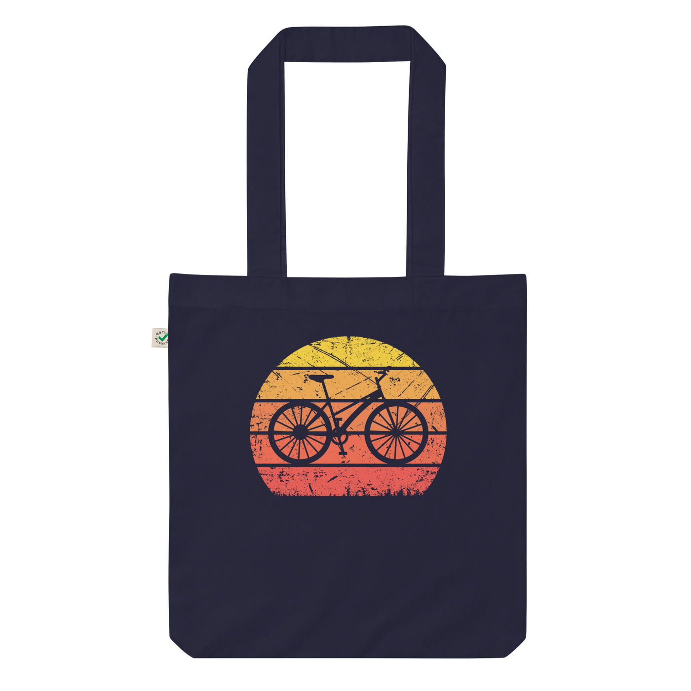 Vintage Sonne Und Radfahren - Organic Einkaufstasche fahrrad Navy