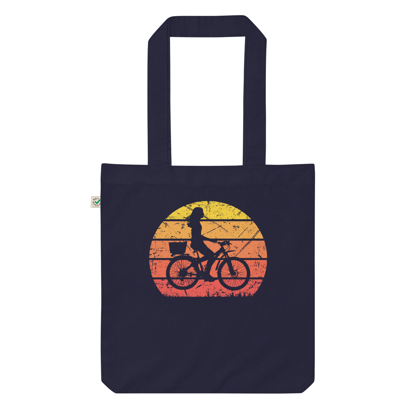 Vintage Sonne Und Radfahren 2 - Organic Einkaufstasche fahrrad Navy