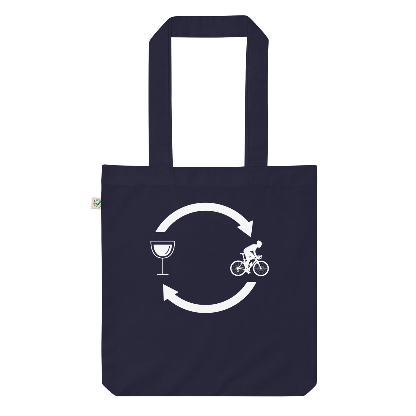 Wein, Ladepfeile Und Radfahren 1 - Organic Einkaufstasche fahrrad Navy