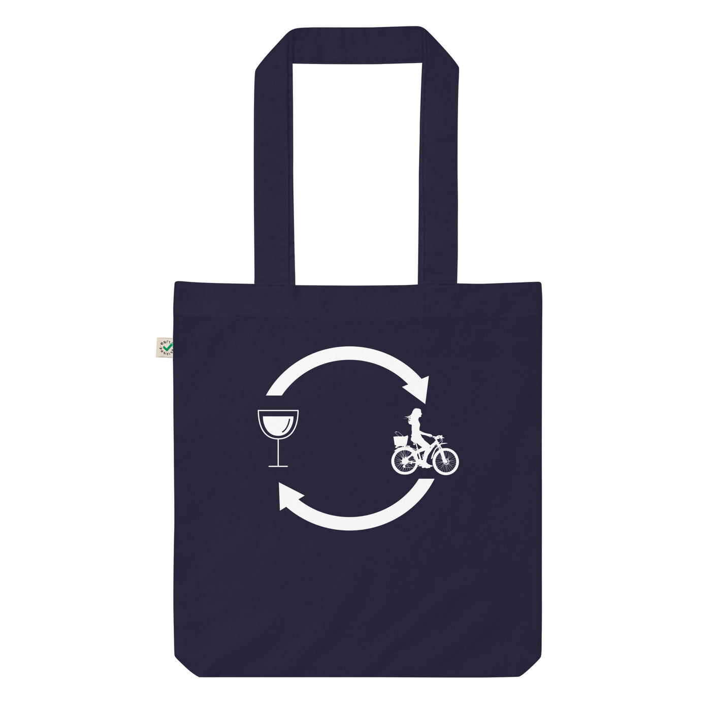 Wein, Ladepfeile Und Radfahren 2 - Organic Einkaufstasche fahrrad Navy
