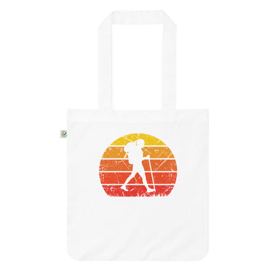 Vintage Sonne Und Wandern 1 - Organic Einkaufstasche wandern Weiß