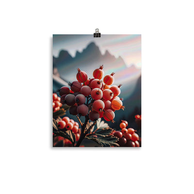 Foto einer Gruppe von Alpenbeeren mit kräftigen Farben und detaillierten Texturen - Premium Poster (glänzend) berge xxx yyy zzz 27.9 x 35.6 cm