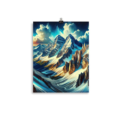 Majestätische Alpen in zufällig ausgewähltem Kunststil - Premium Poster (glänzend) berge xxx yyy zzz 27.9 x 35.6 cm