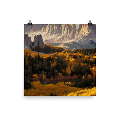 Dolomiten Berge - Malerei - Premium Poster (glänzend) berge xxx 30.5 x 30.5 cm