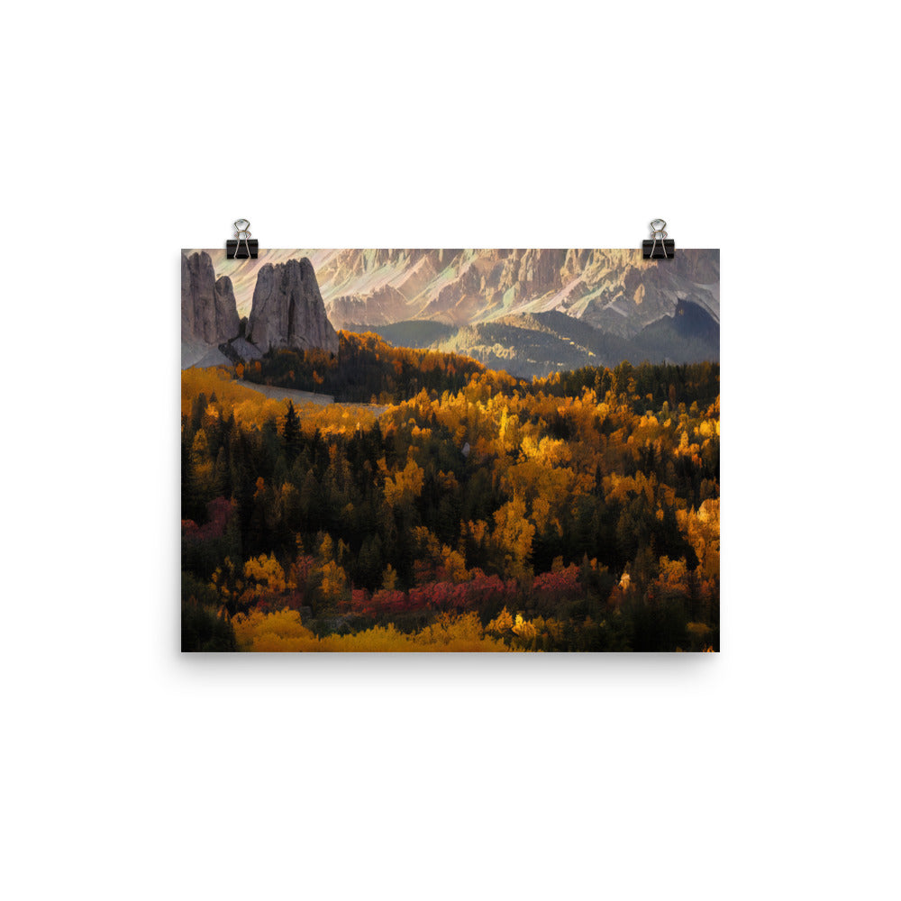 Dolomiten Berge - Malerei - Premium Poster (glänzend) berge xxx 30.5 x 40.6 cm