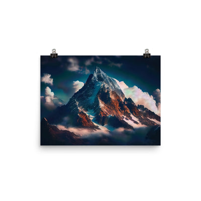 Berge und Nebel - Premium Poster (glänzend) berge xxx 30.5 x 40.6 cm