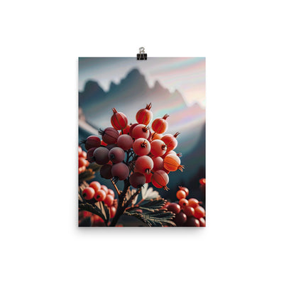 Foto einer Gruppe von Alpenbeeren mit kräftigen Farben und detaillierten Texturen - Premium Poster (glänzend) berge xxx yyy zzz 30.5 x 40.6 cm
