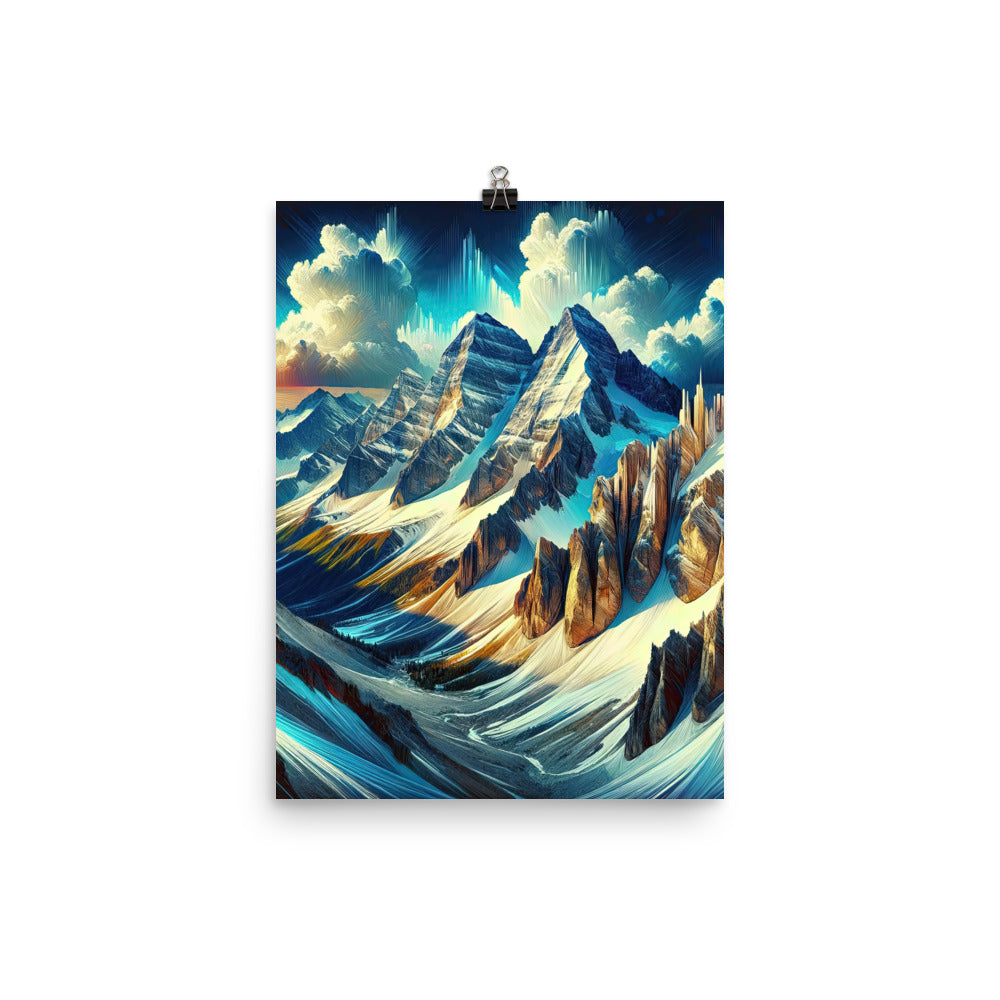 Majestätische Alpen in zufällig ausgewähltem Kunststil - Premium Poster (glänzend) berge xxx yyy zzz 30.5 x 40.6 cm