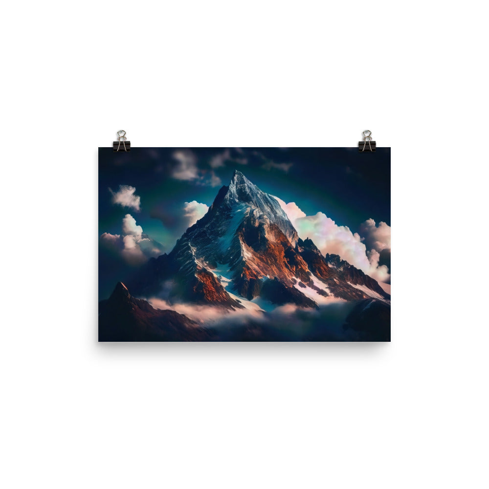 Berge und Nebel - Premium Poster (glänzend) berge xxx 30.5 x 45.7 cm