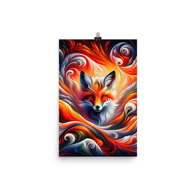 Abstraktes Kunstwerk, das den Geist der Alpen verkörpert. Leuchtender Fuchs in den Farben Orange, Rot, Weiß - Premium Luster Photo camping xxx yyy zzz 30.5 x 45.7 cm