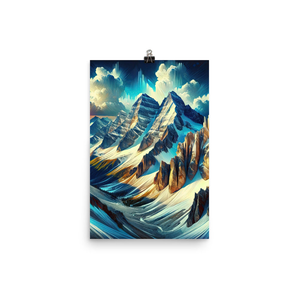Majestätische Alpen in zufällig ausgewähltem Kunststil - Premium Poster (glänzend) berge xxx yyy zzz 30.5 x 45.7 cm