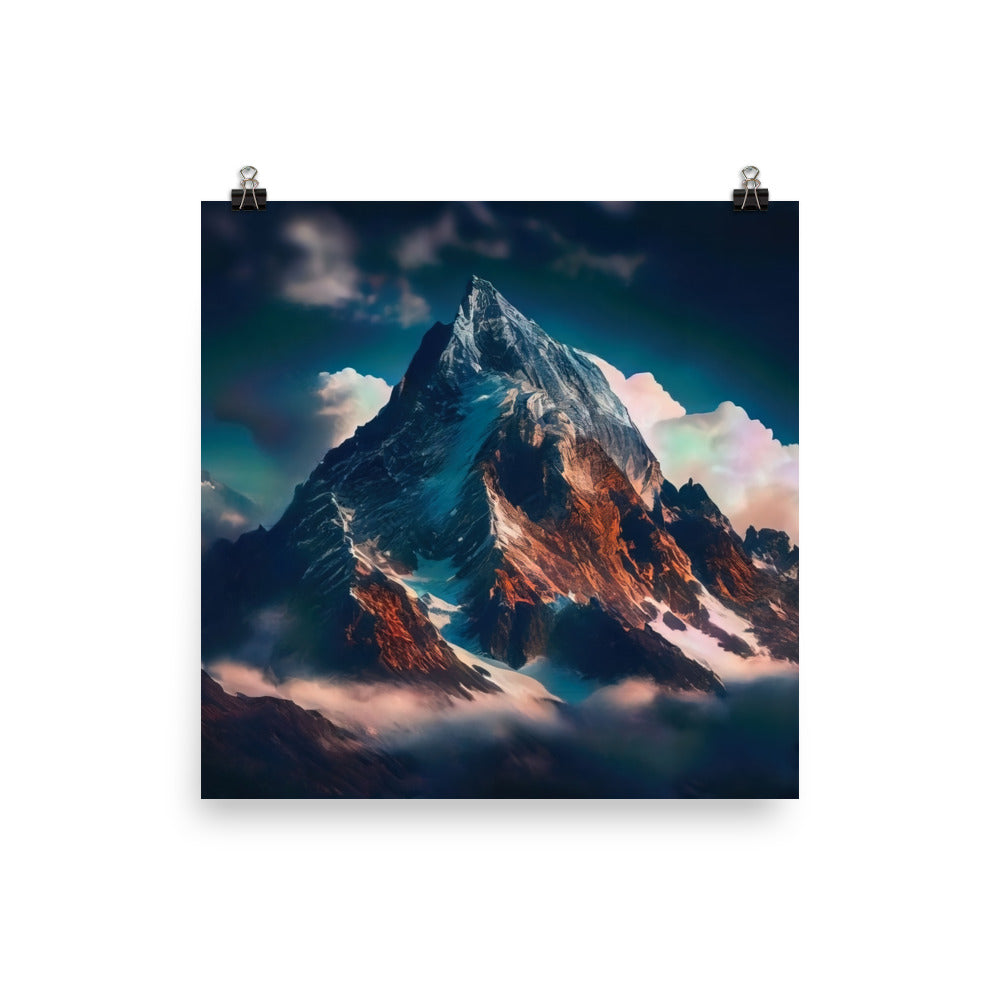 Berge und Nebel - Premium Poster (glänzend) berge xxx 40.6 x 40.6 cm